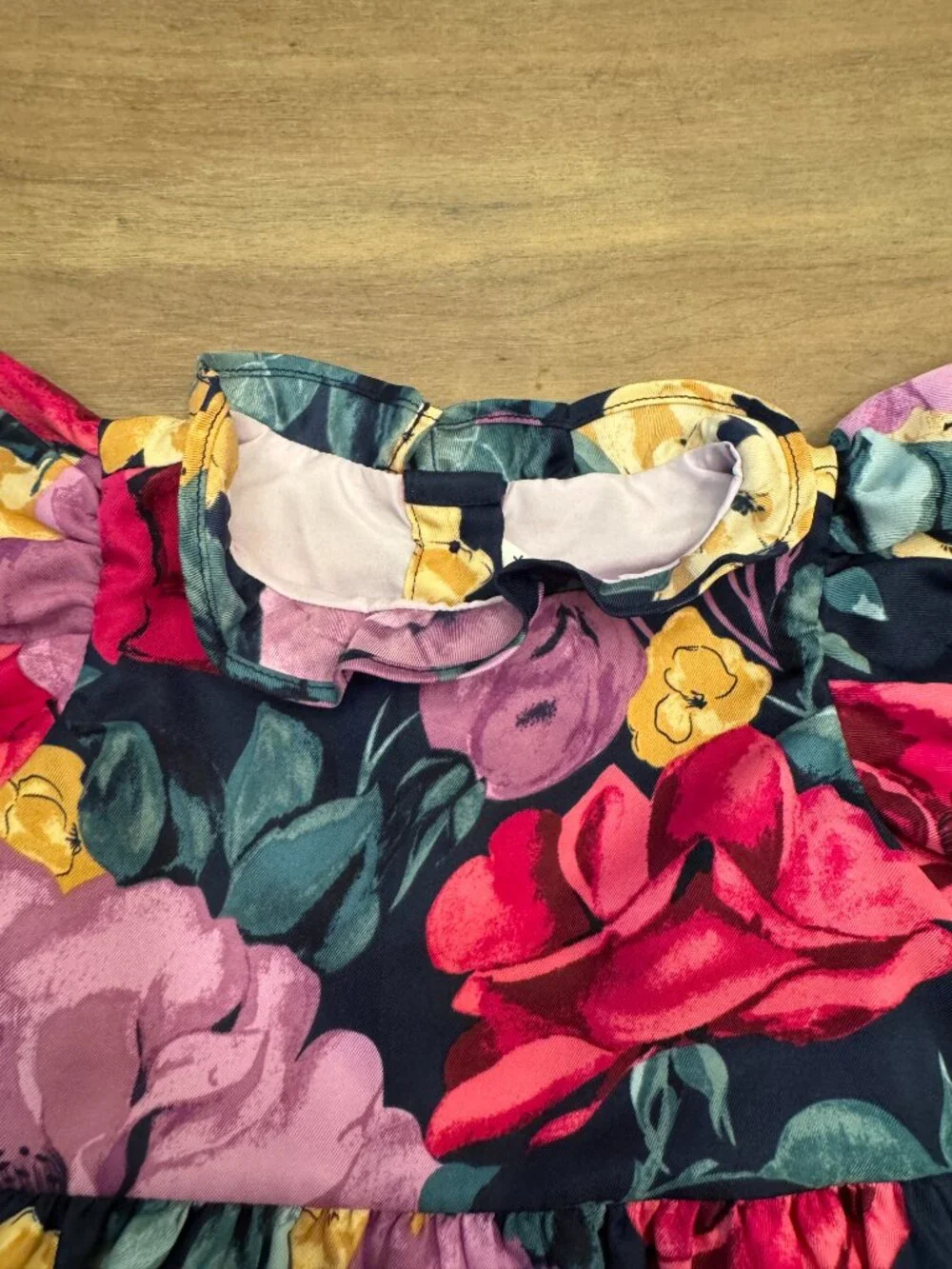 Janie and Jack Navy Bold Floral Tiered Dress & Bloomer Set 6-12M